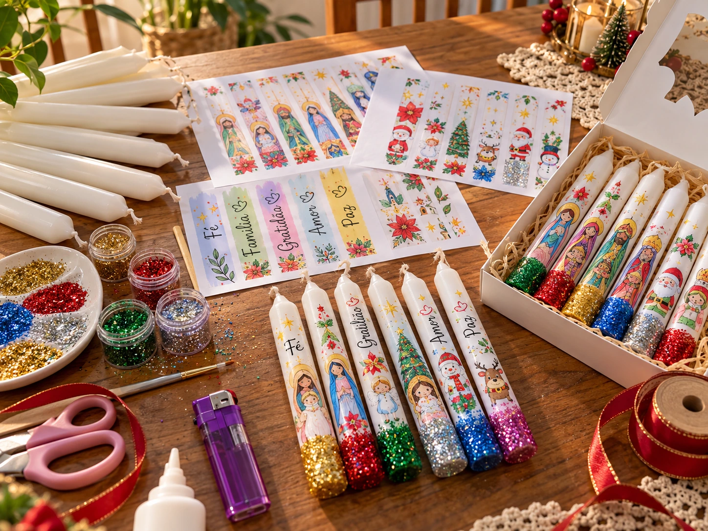Materiais simples para personalizar velas